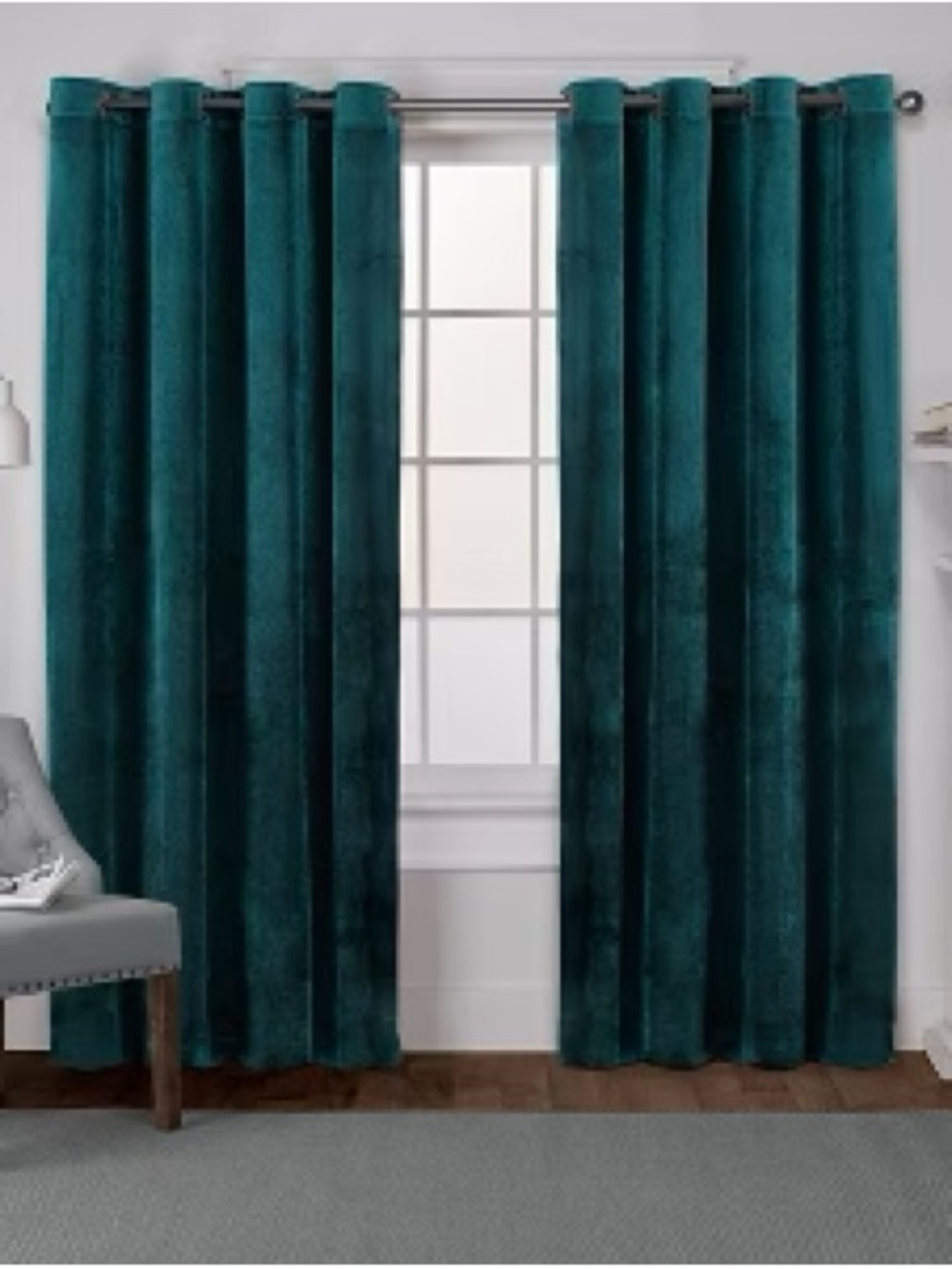 Deep Teal Velvet Curtains